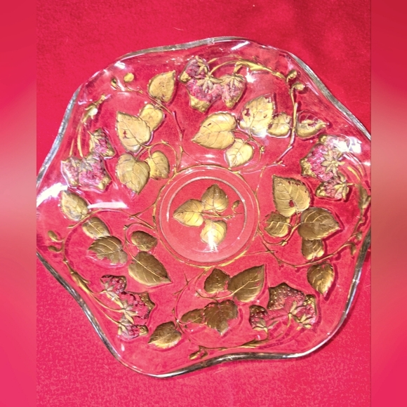 Antique goofus glass bowl with strawberries by Northwood Glass Company - Picture 1 of 6